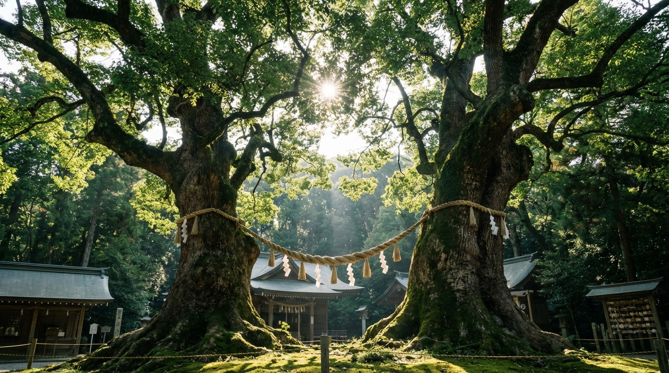 強力な縁結び効果？伊弉諾神宮と夫婦大楠の参拝ポイント