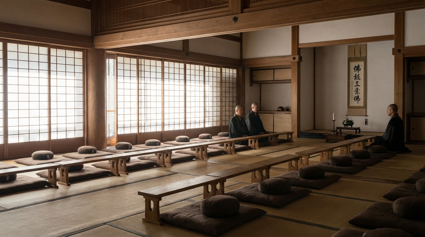 永平寺で自己投資としての精神統一を行う