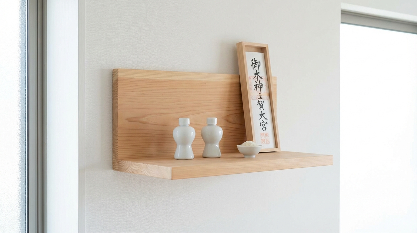 木製ウォールラックで作る基本の簡易神棚