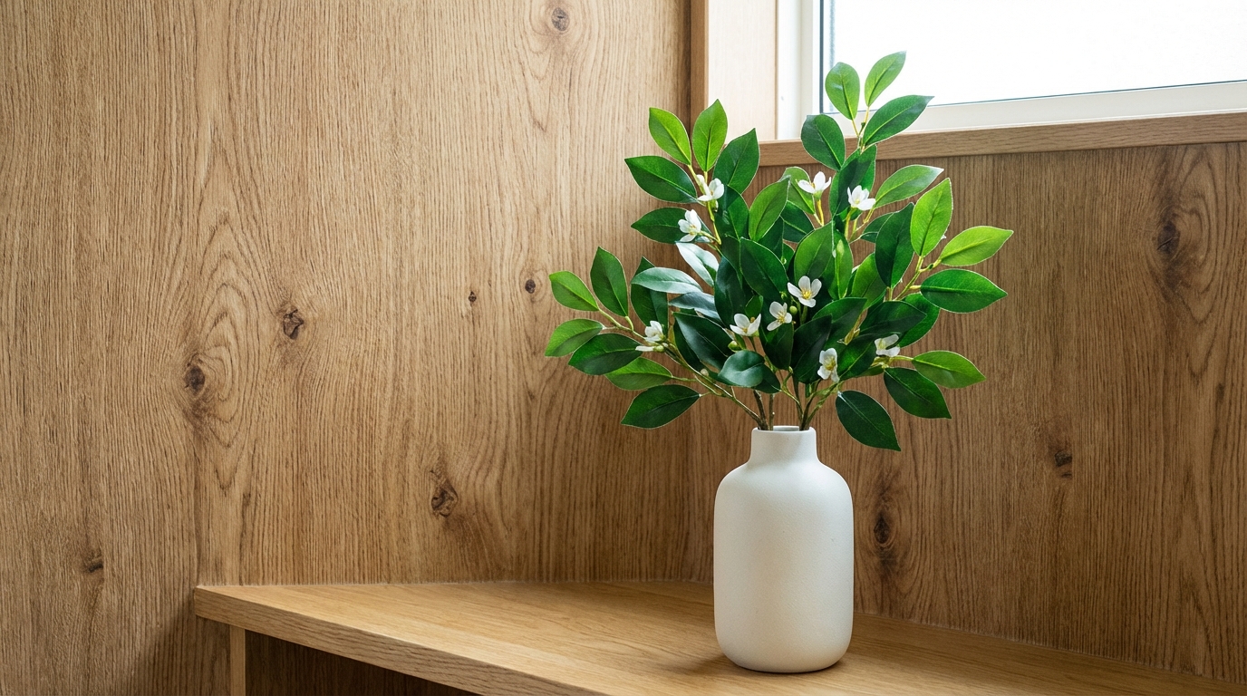 造花の榊やリメイクシートで清浄な空間を演出