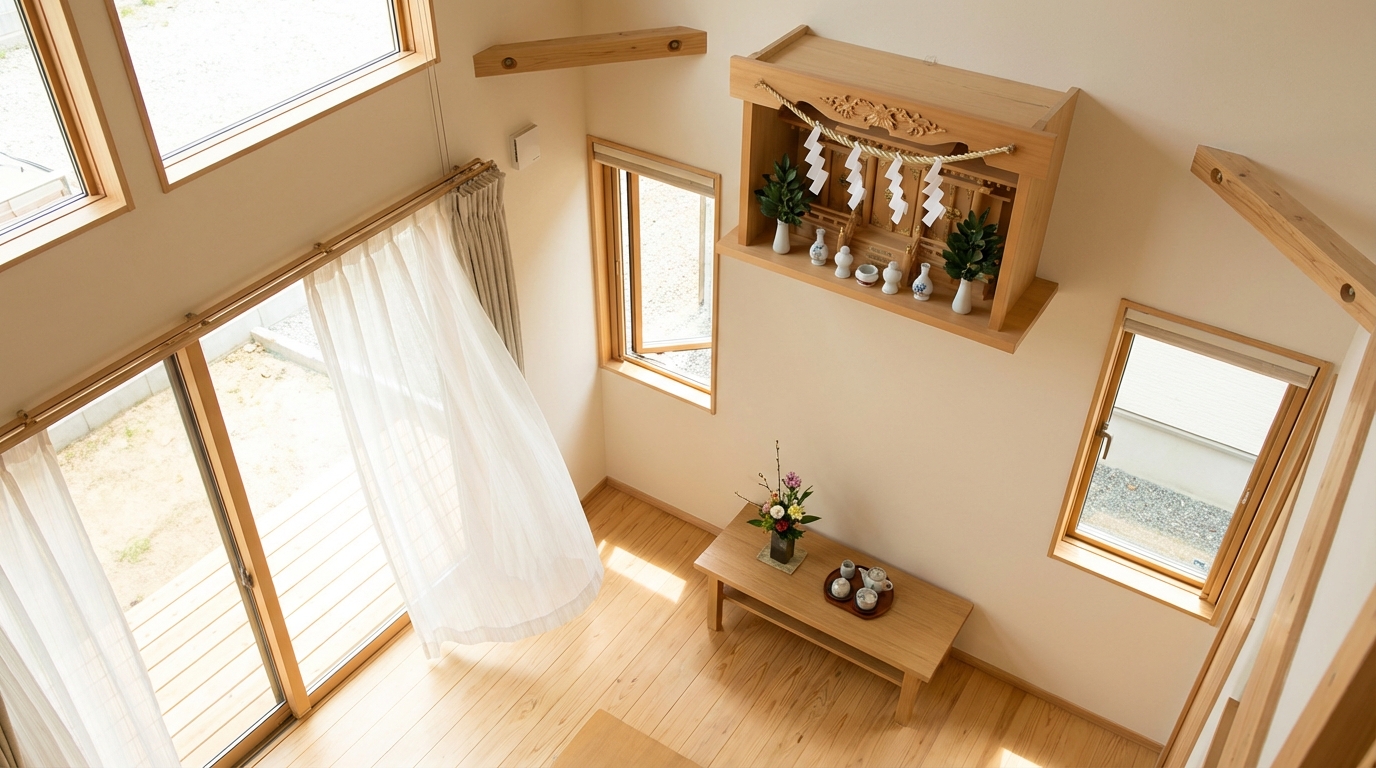 正しい神棚の向きと設置場所の注意点