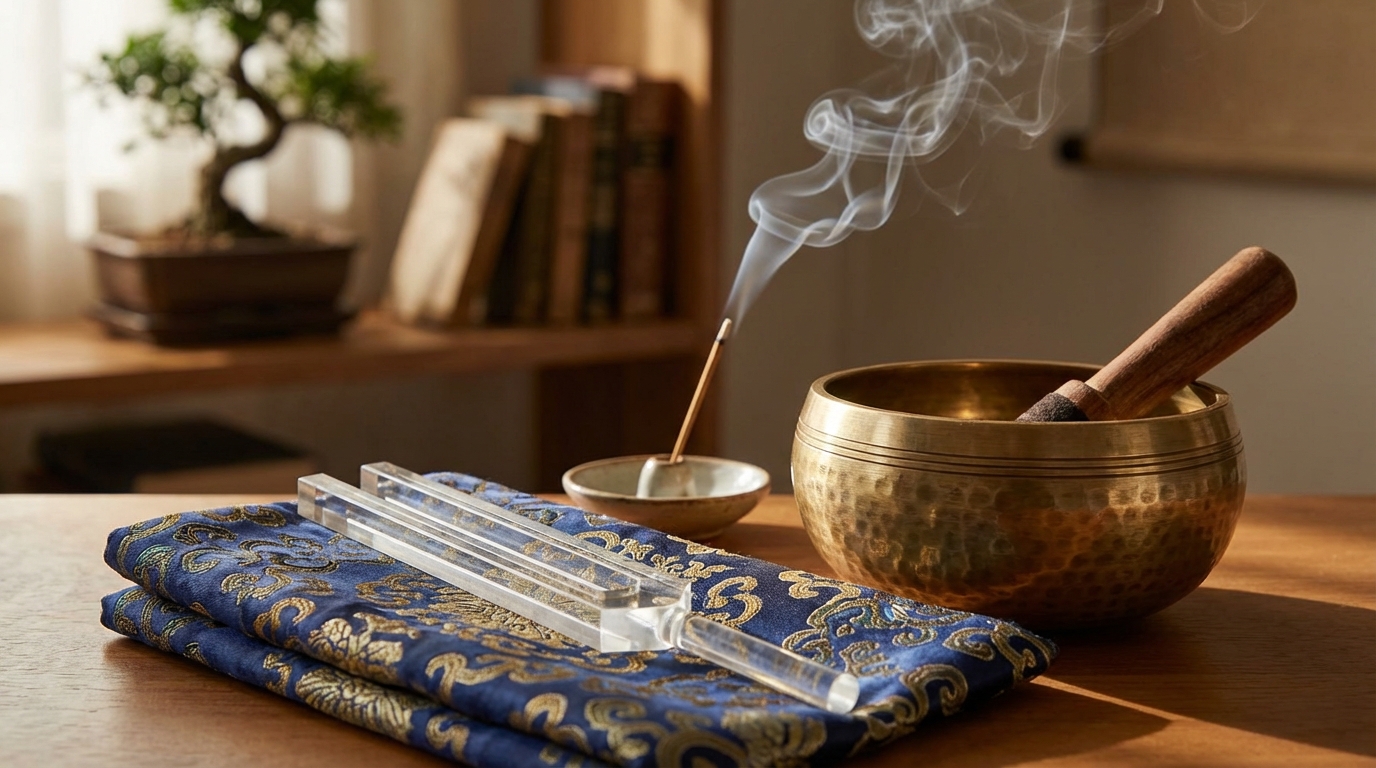 音叉やシンギングボウルを使って空間と心身を浄化する手順