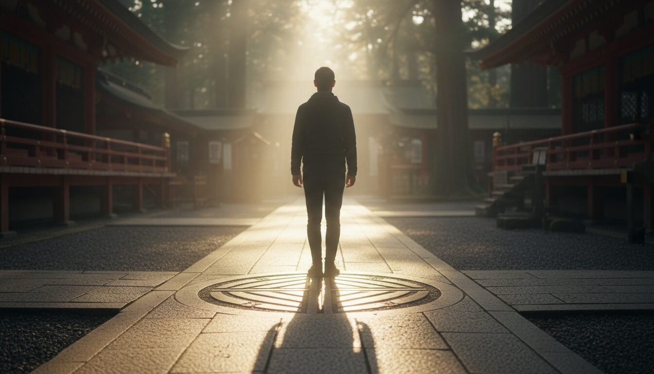 石畳の上に立つ際のおすすめの方向と立ち位置