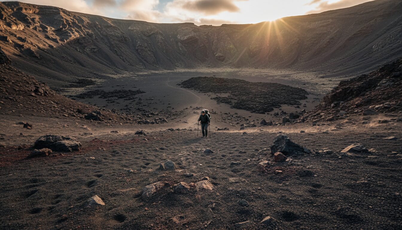 クレーターの中心でアーシング！噴火口を歩くお鉢巡り