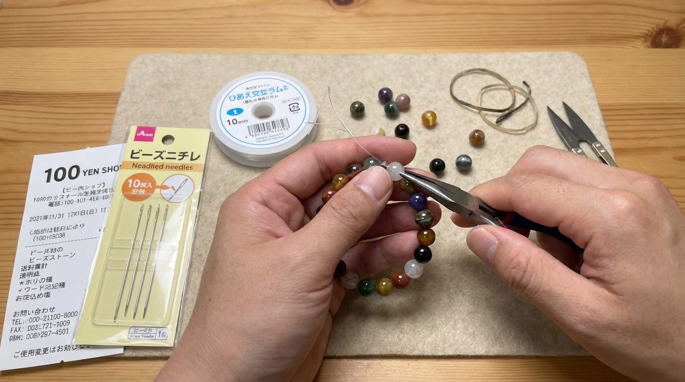 パワーストーンのゴム交換は100均で可能？ダイソー・セリア活用術