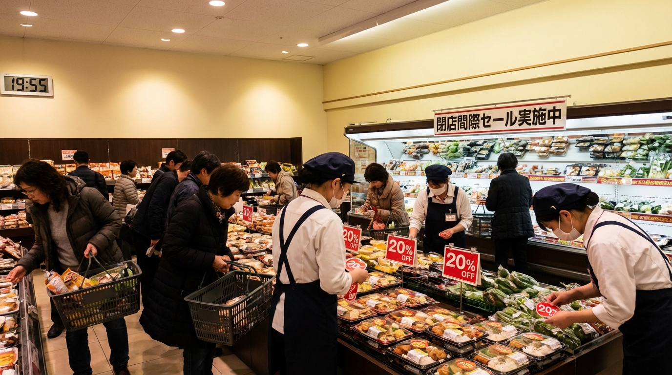 スーパーや百貨店の閉店間際を狙う