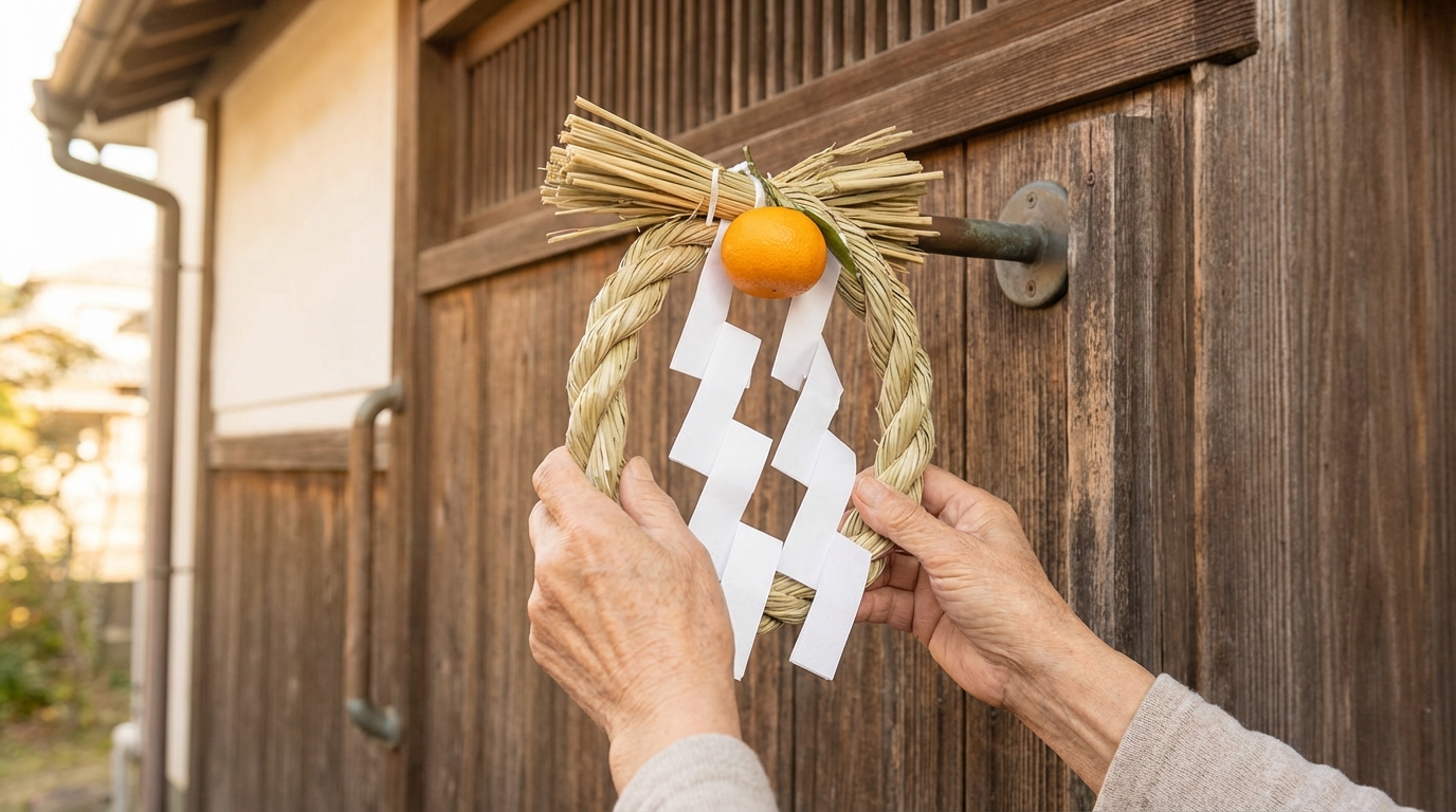 しめ縄を玄関に飾る付け方のポイントまとめ