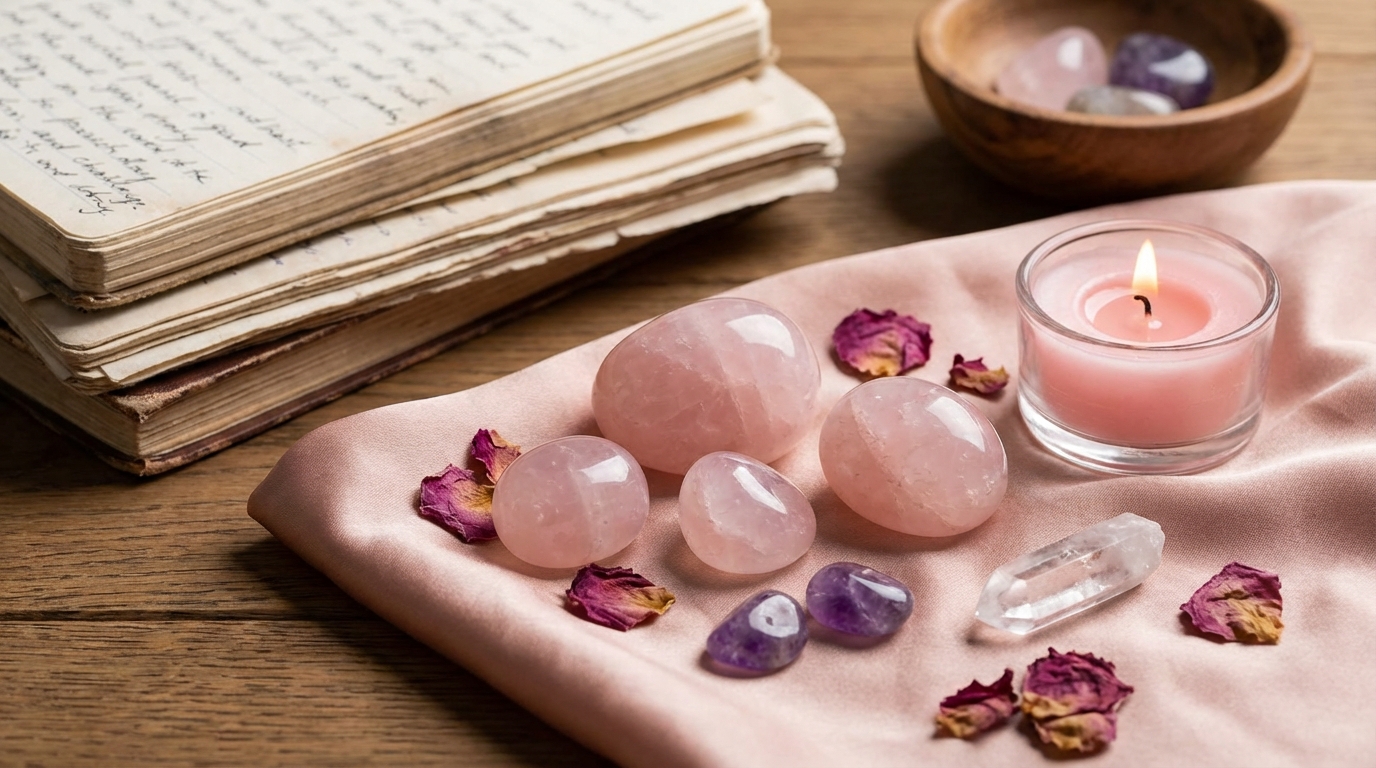 恋愛運を高めるローズクォーツと最強の相棒たち