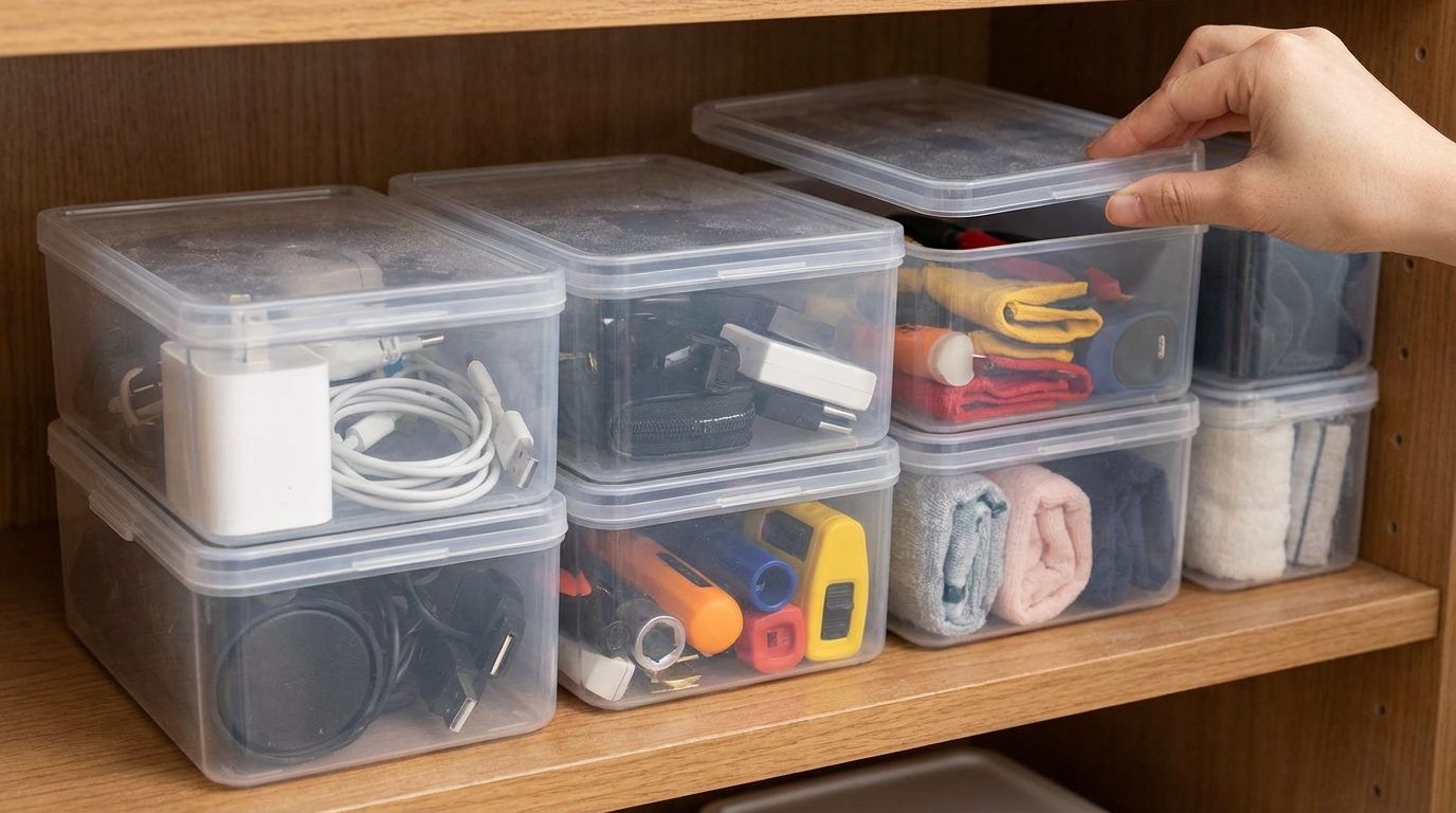 ケース化でほこりを防ぎコンパクトに収納する