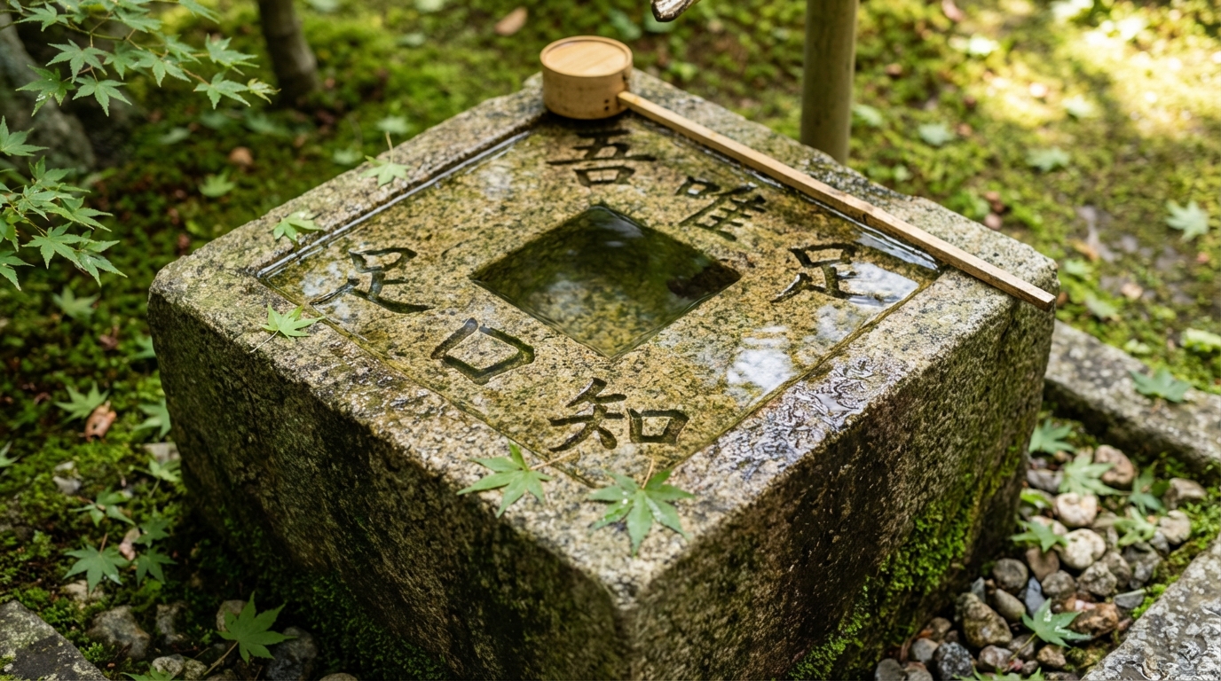 龍安寺の「つくばい」に隠された視覚的な仕掛け