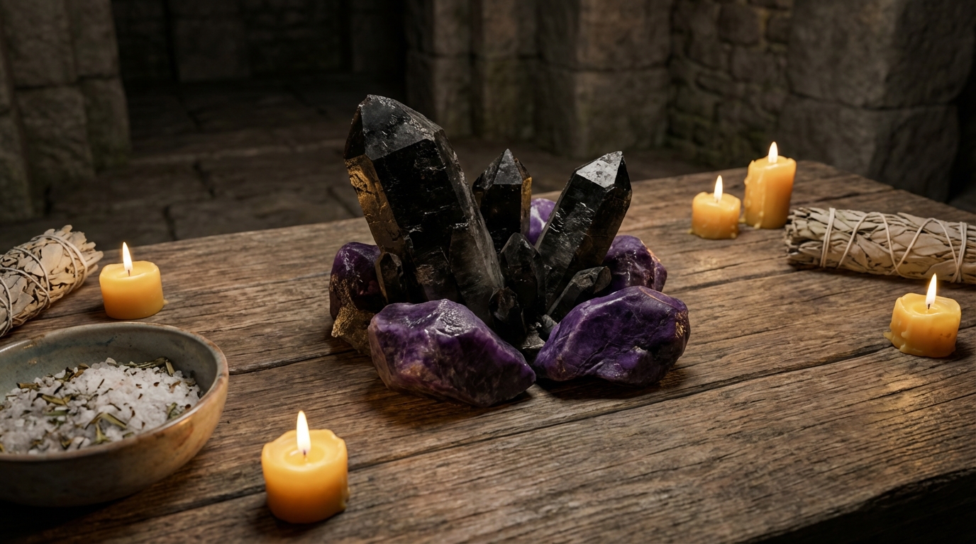 魔除けと浄化に特化したモリオンとスギライトの守護