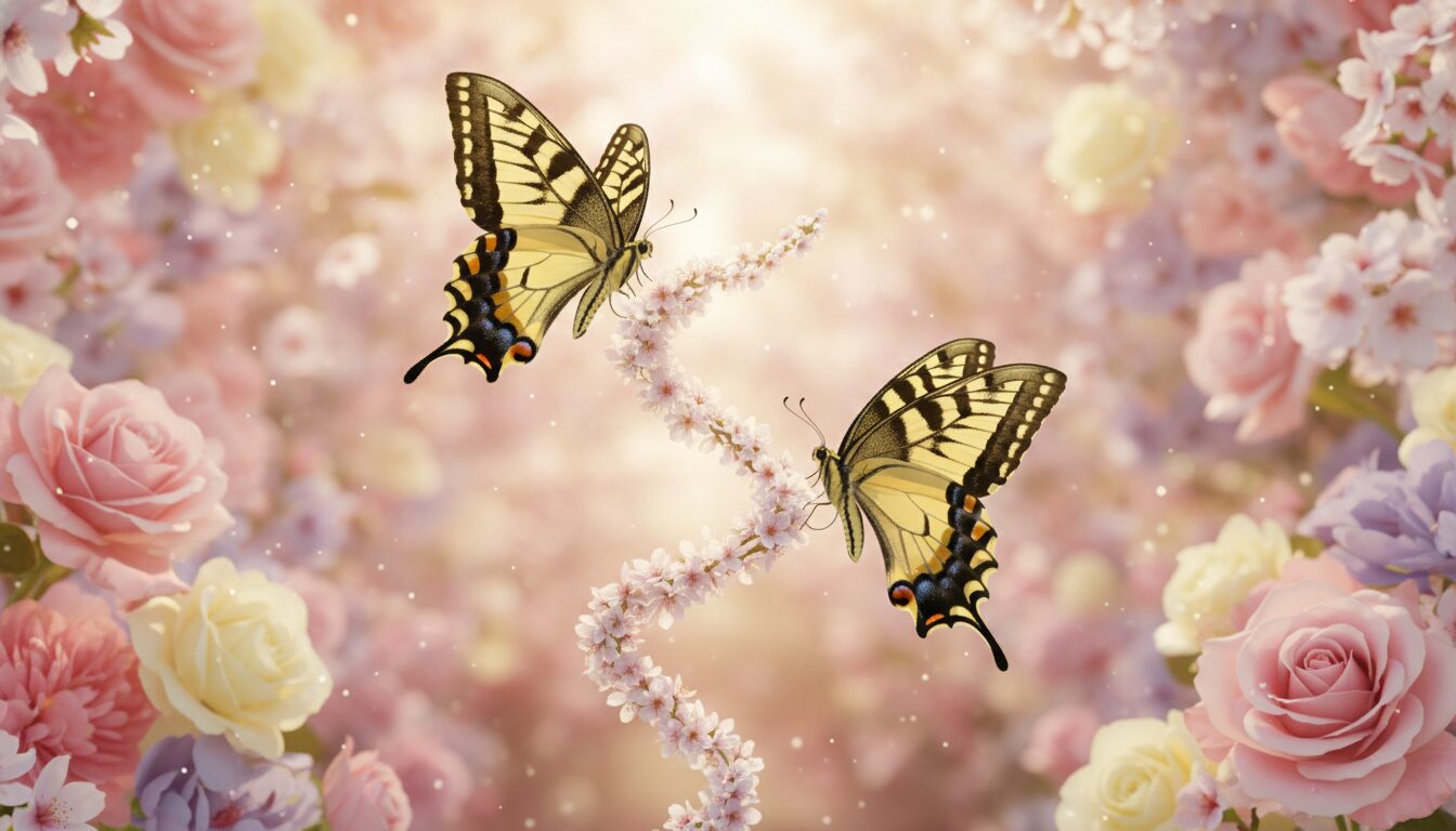 つがいの2羽が仲良く飛ぶ姿は恋愛運アップの暗示