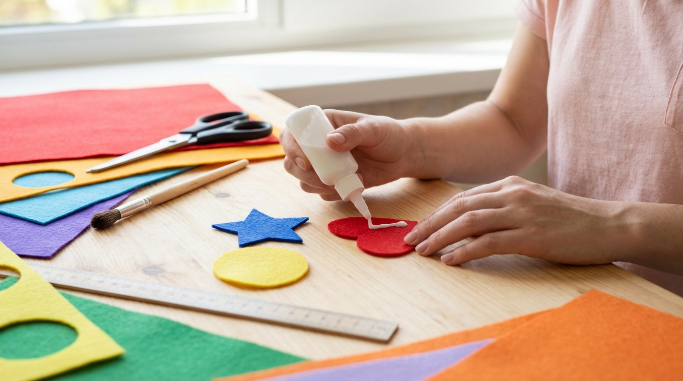 フェルトと布用ボンドで作る基本の形