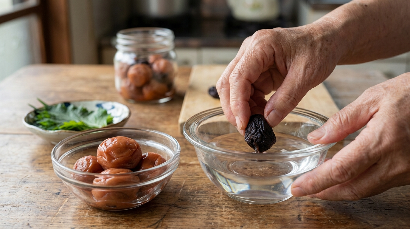 乾燥しすぎた梅干しを復活させる裏技