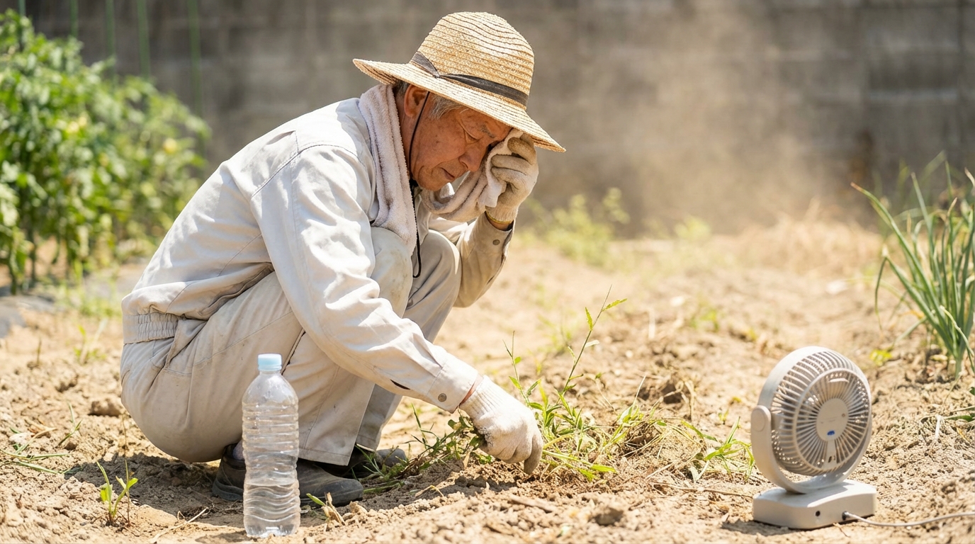 夏土用の草むしりは熱中症のリスクに十分注意