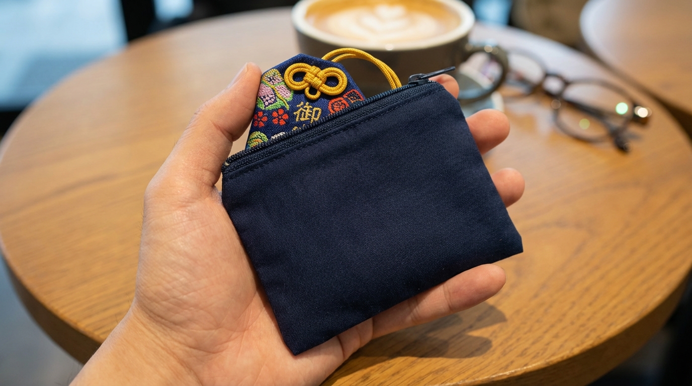 お守りが見えないように持ち歩ける100均のミニポーチ