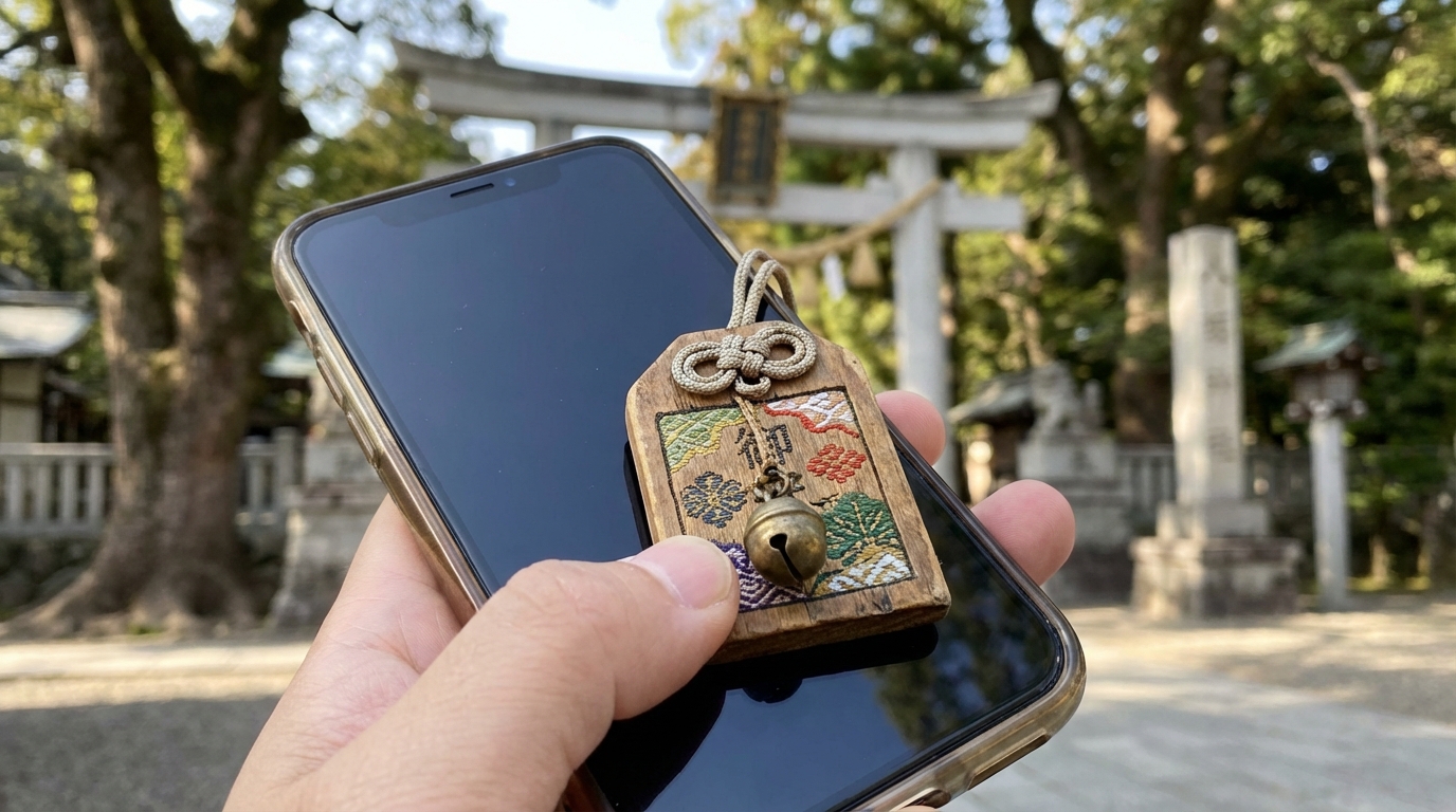 スマートフォンにつけて神様とのご縁を常に意識する
