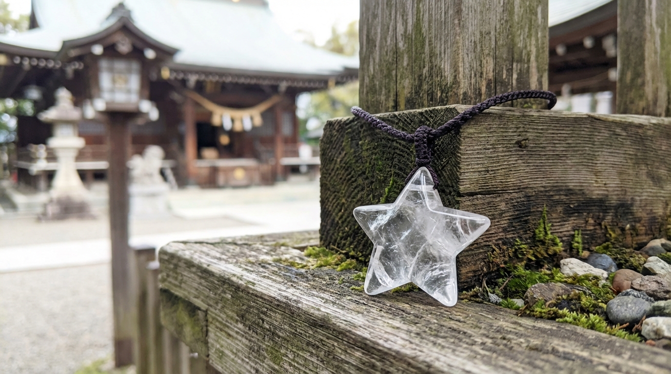 大阪・安倍晴明神社の水晶五芒星ペンダント