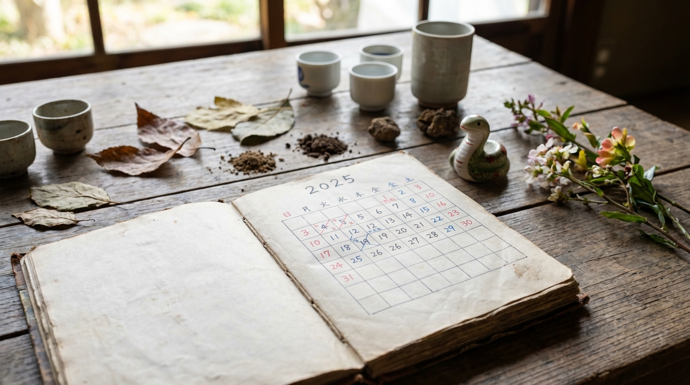 2025年の土用と間日カレンダー