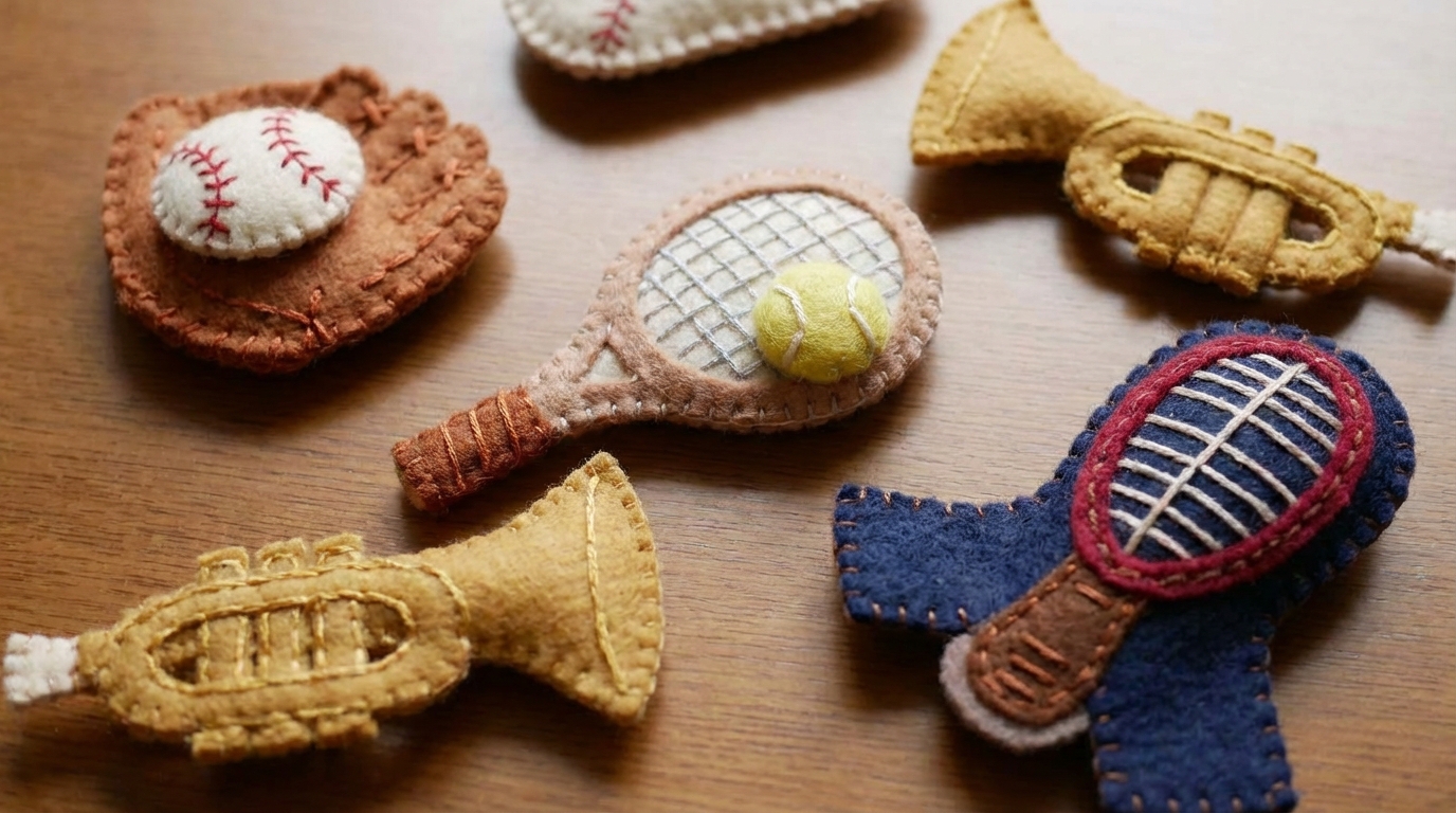 フェルト切りっぱなしで作る部活モチーフ