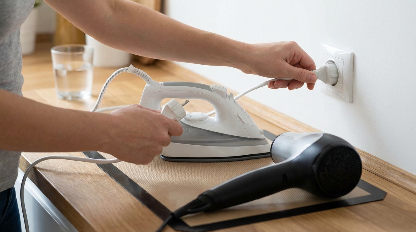 アイロンやドライヤーを安全に使うための注意点