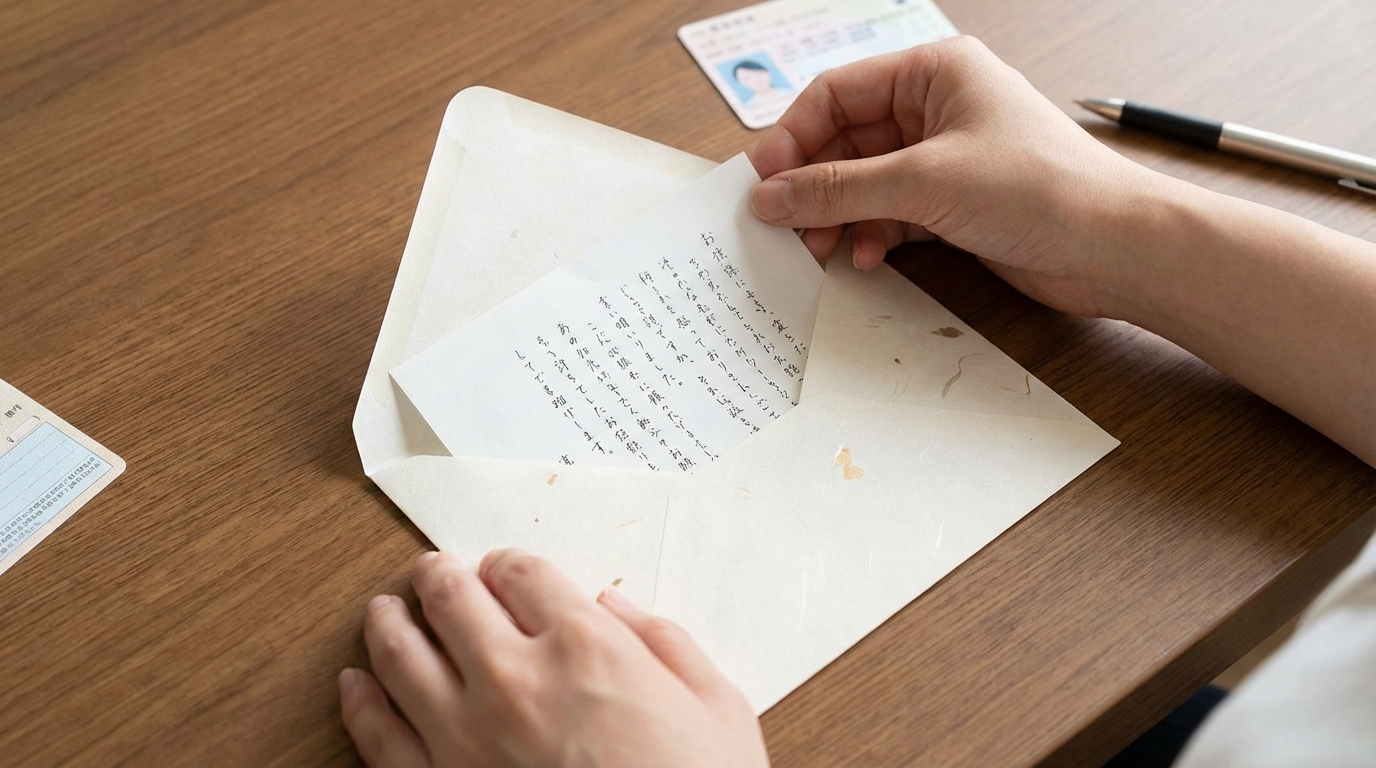 返納時に添える手紙や封筒の書き方の見本