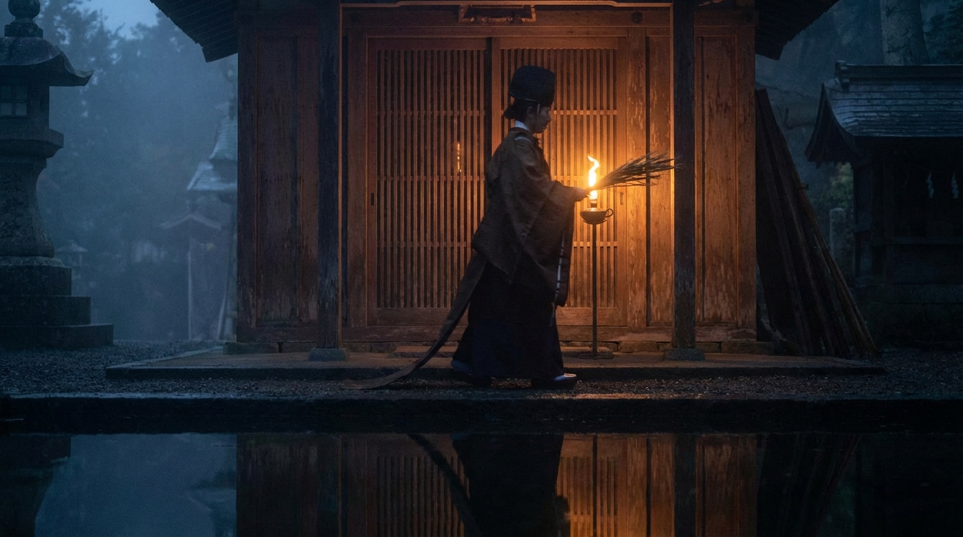 伝説の元となった水神への生贄（棚機津女）の影