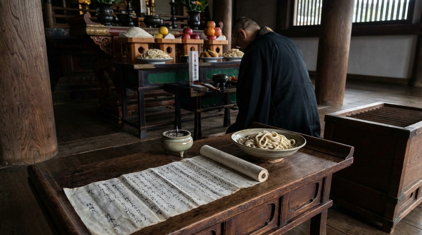 疫病を鎮めるための供養から始まった索餅の歴史