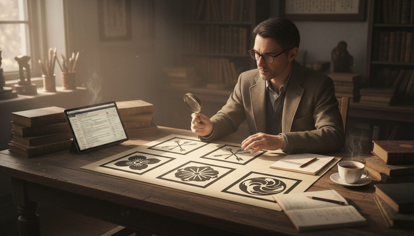 四角が4つの家紋を調査する際の注意点