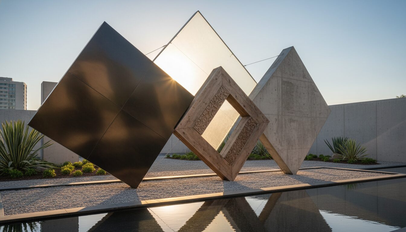 斜めに配置された四角が4つの名前