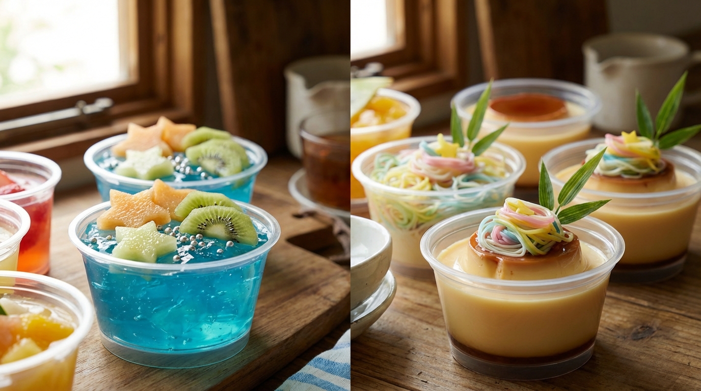 スーパーのゼリーやプリンを七夕仕様に変えるトッピング術