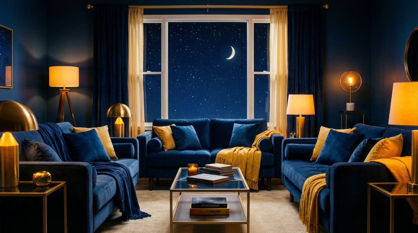 夜空を演出する青と黄色のカラーコーディネートのコツ