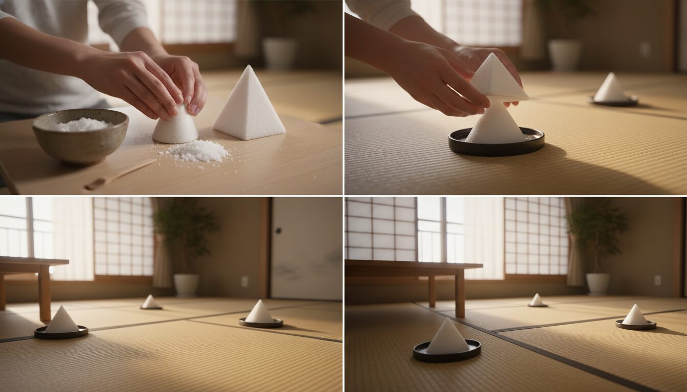 盛り塩を使って部屋の四隅を清める手順