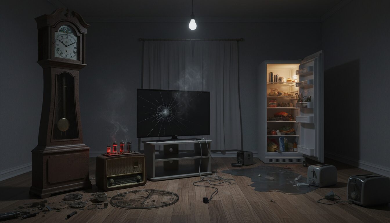 家電製品の故障や時計が止まる物理的現象